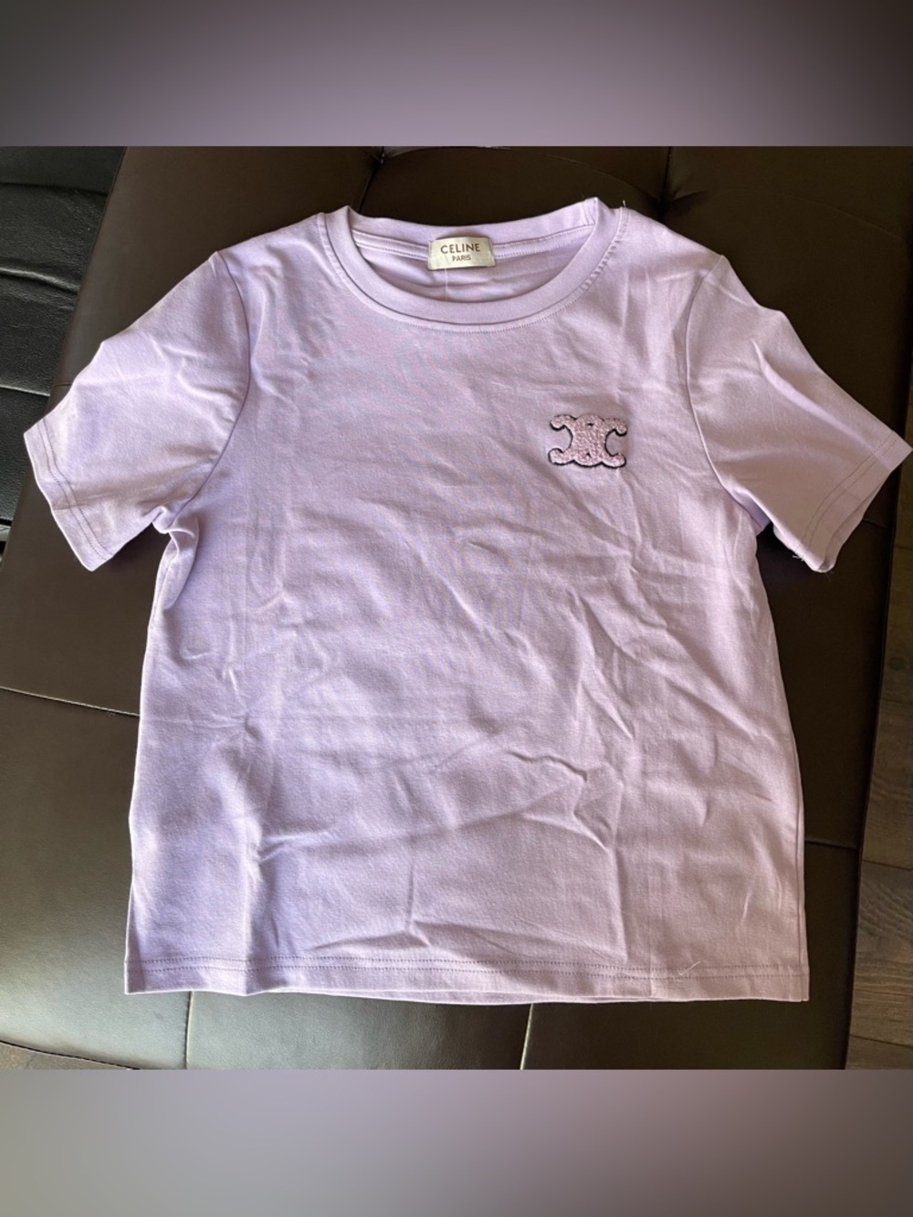 Celine Lavender Short Sleeve Logo Tee